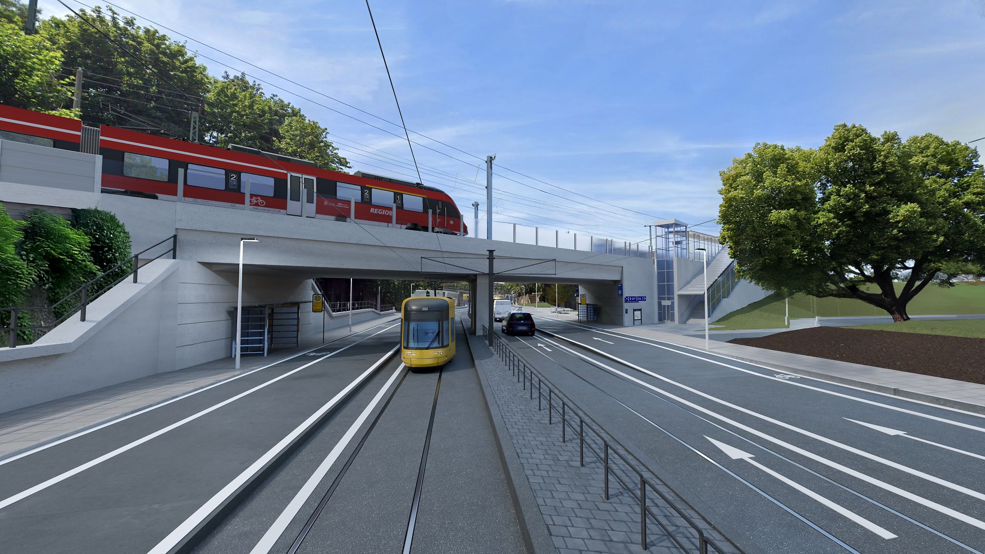 Visualisierungen - moderner Verkehrsknoten in Dresden-Cotta Süd