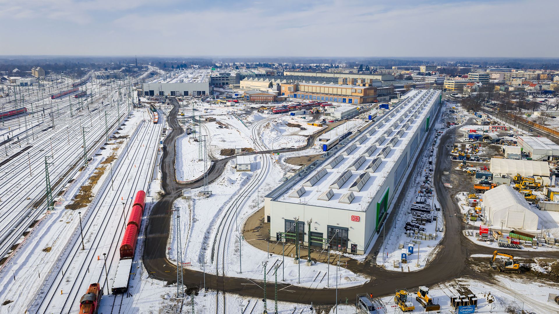 DB Fahrzeuginstandhaltung GmbH - Neues Werk Cottbus - Baufortschritt Halle 1 (Februar 2026)