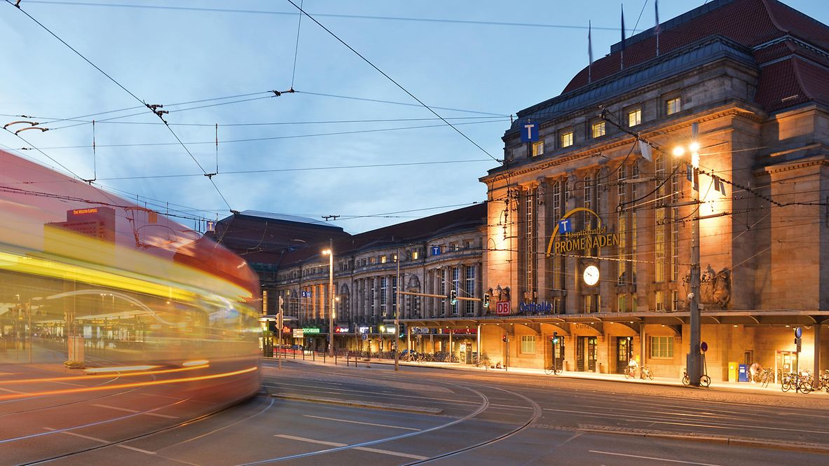 Bahnhofsgebäude Leipzig Hbf von außen